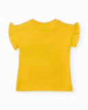 T-shirt de menina em malha com detalhes em relevo