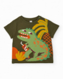 T-shirt de menino em malha com fecho no ombro