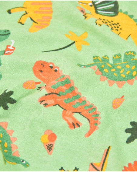 T-shirt de menino em malha com gráficos de dinossauros