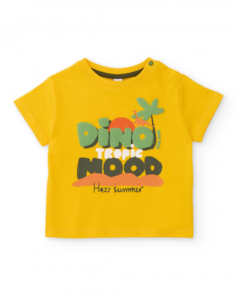 T-shirt de menino em malha com estampado frontal