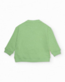 Sweatshirt de menino em malha com aplicações em relevo