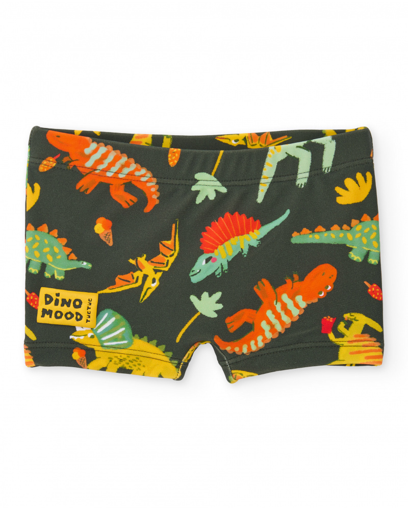 Calção de banho de menino em malha com estampado integral