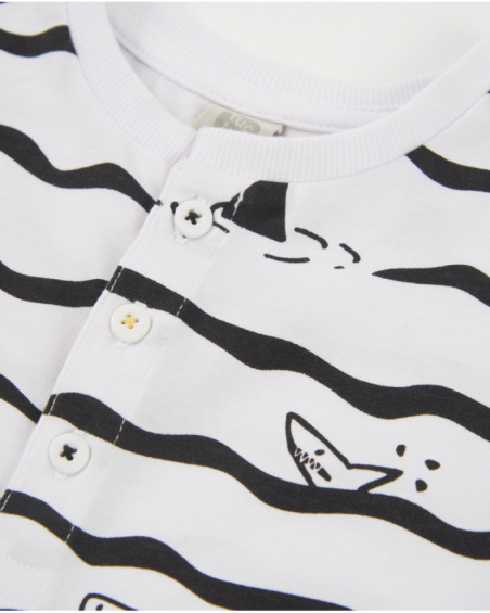 Camiseta de menino de malha com estampado de tubarões