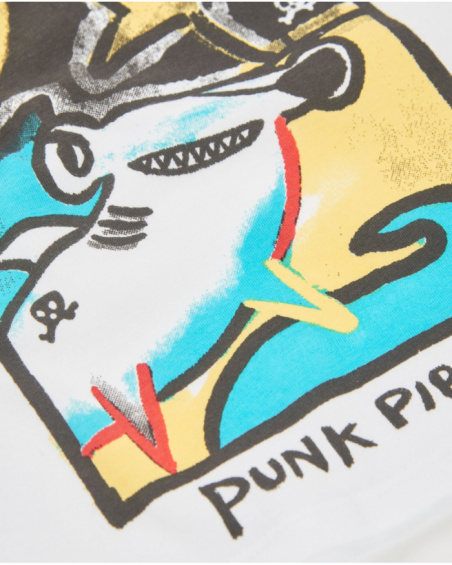 Camiseta de menino de malha com gráfico frontal