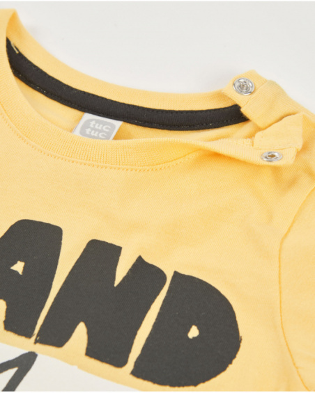 Camiseta de menino de malha com estampado ilustrado