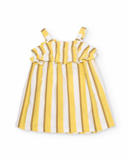 Vestido de menina em malha com aplicação floral