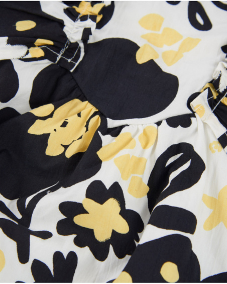 Vestido de menina em tecido plano, de alças, com folhos