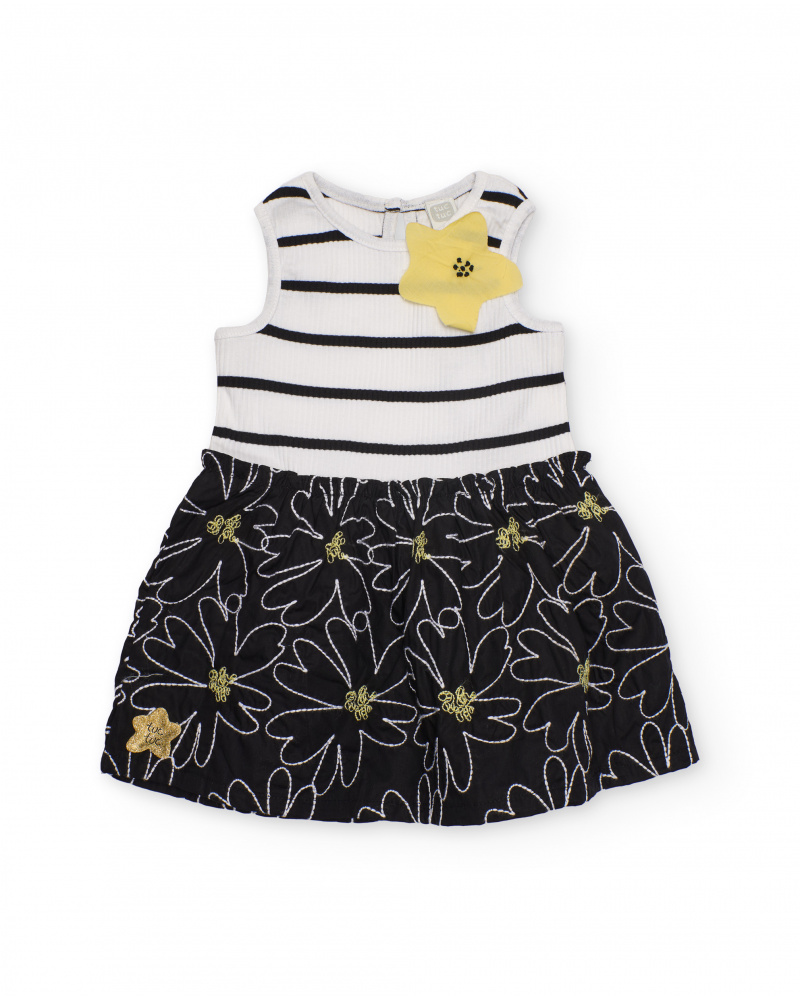 Vestido de menina em malha com design às riscas