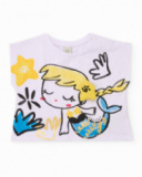 Conjunto de menina em malha com estampado de sereia