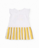 Vestido de menina em malha com riscas verticais