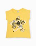 Camiseta de menina em malha com design de estrelas-do-mar