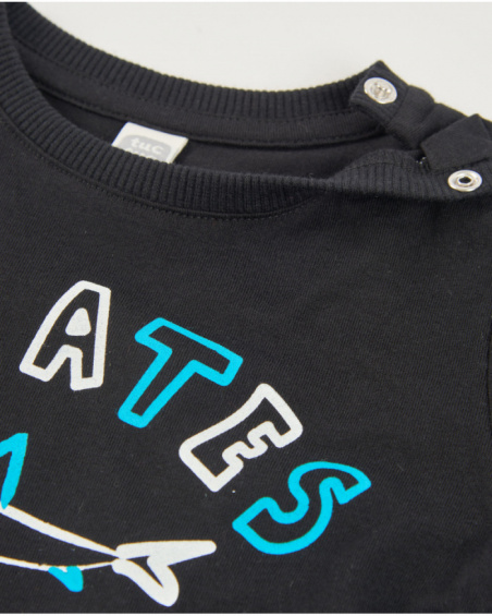 Camiseta de menino em malha com estampado de tubarão