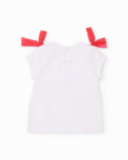 Camiseta de menina em malha com peixe frontal