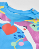 Camiseta de menina em malha com grande estampado frontal