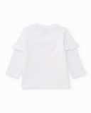 Camiseta de menina em malha com aplicações em relevo