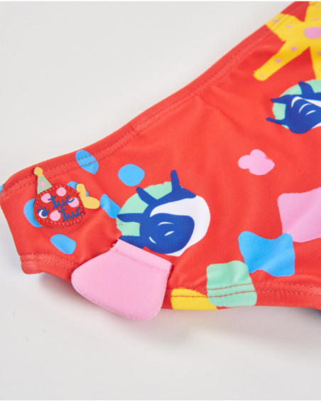 Cueca de banho de menina em malha e de secagem rápida