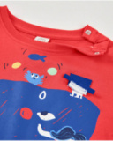 Camiseta de menino em malha com estampado de baleia