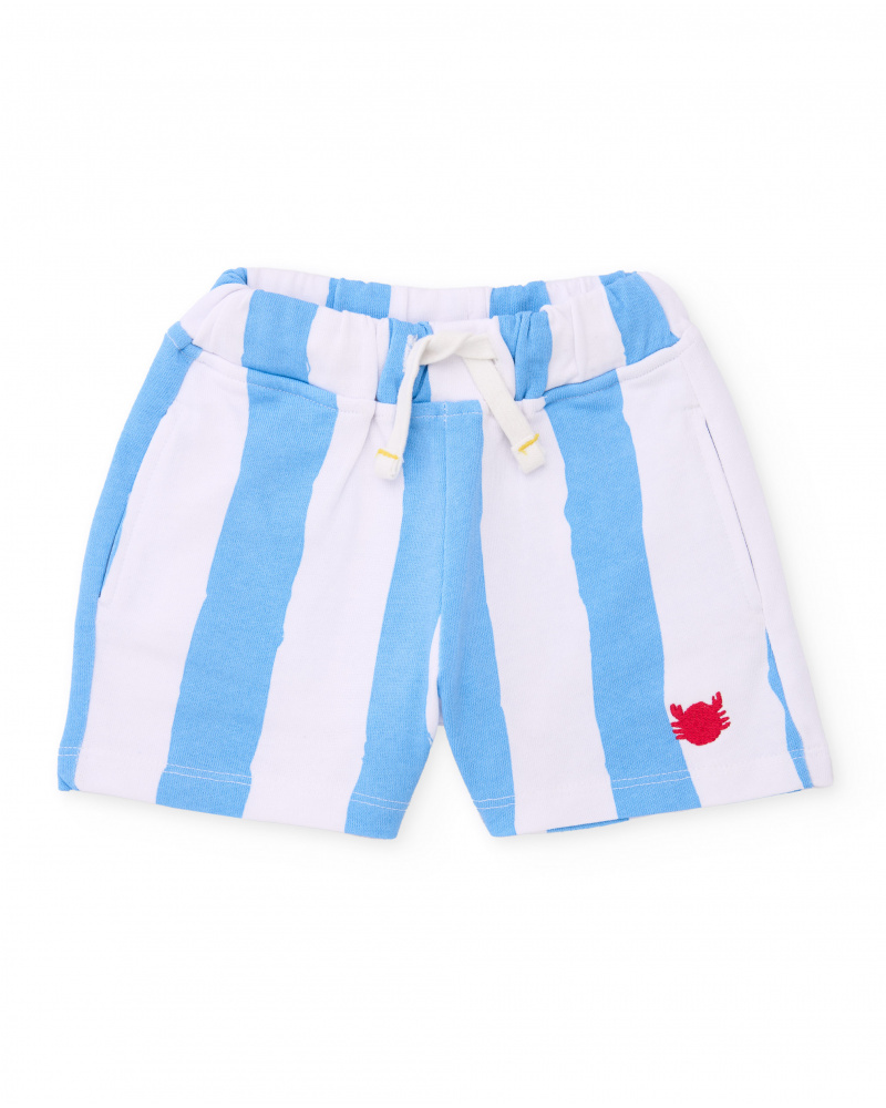 Bermuda de menino em malha com bordado decorativo