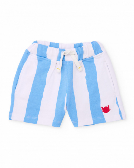 Bermuda de menino em malha com bordado decorativo