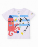 Camiseta de menino em malha com design às riscas