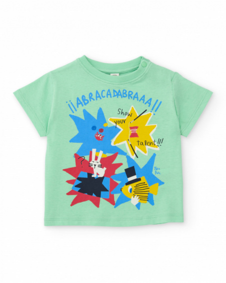 Conjunto de menino em malha com estampado frontal