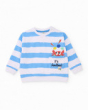 Sweatshirt de menino em malha com estampado às riscas