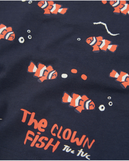 T-shirt de menino em malha com estampado de peixes-palhaço