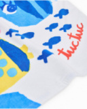 Toalha de menina em malha com estampado marinho