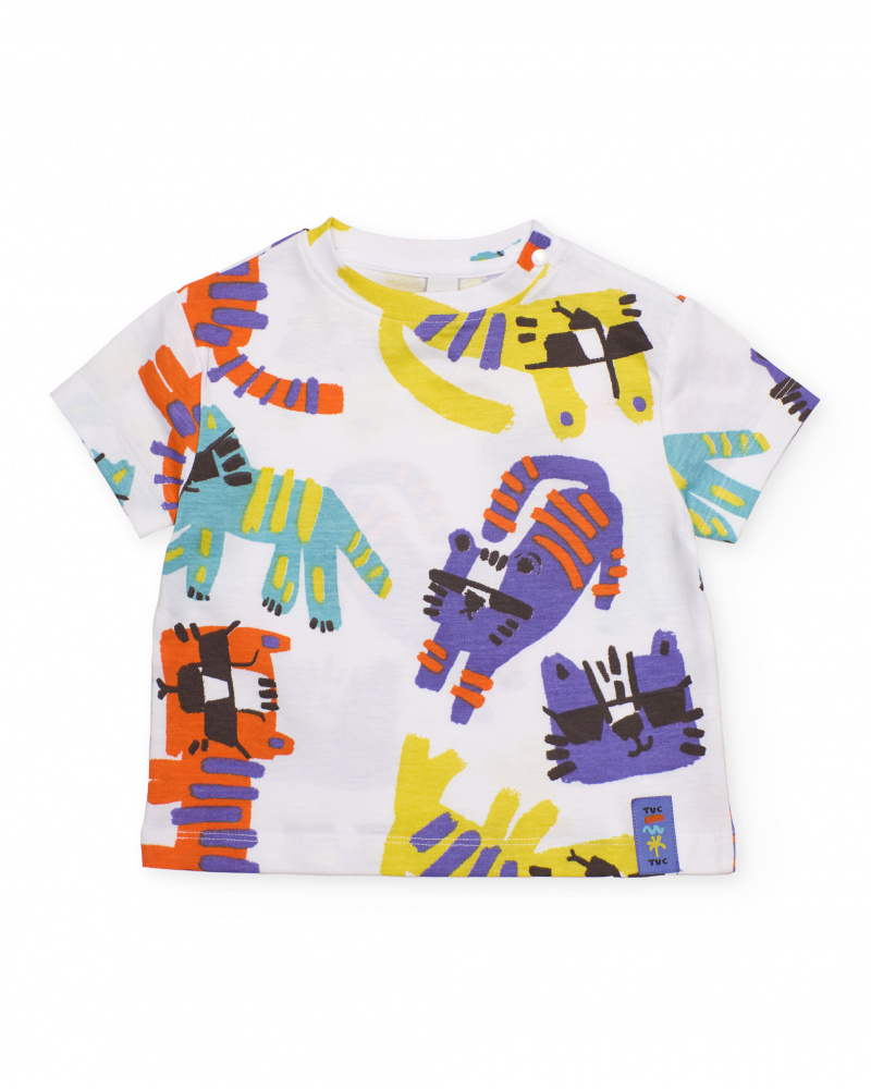 T-shirt de menino em malha com design de animais