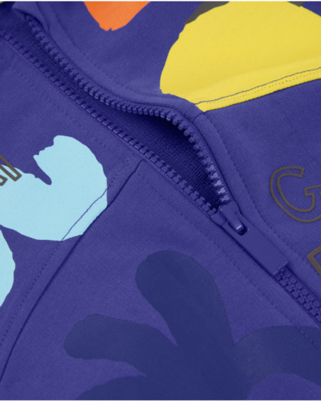 Sweatshirt de menino em malha com fecho de correr