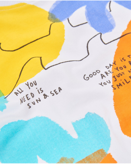 T-shirt de menino em malha com estampado abstrato