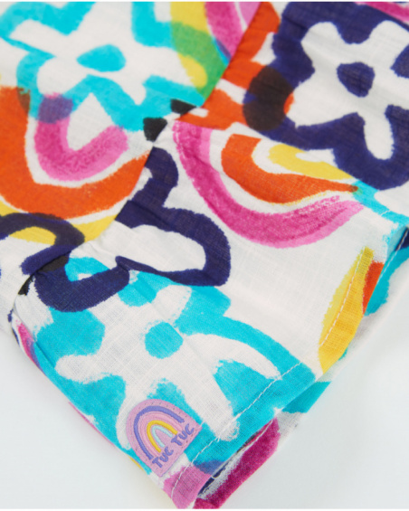 Vestido de menina em tecido plano com estampado floral