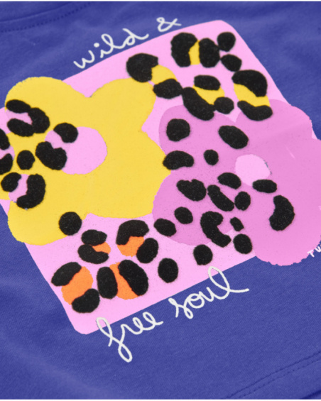 Camiseta de menina em malha com estampado frontal