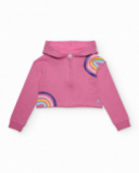 Sweatshirt de menina em malha com design curto