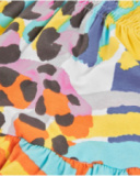 Vestido de menina em malha com corpete franzido