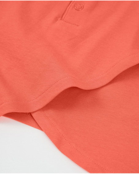 Camiseta de menina em malha com folhos nas mangas