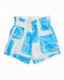 Conjunto de menina em tecido plano com design tropical