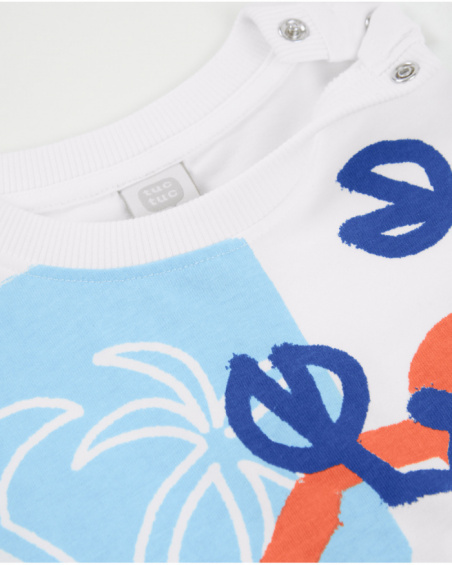 Camiseta de menino em malha com fecho no ombro