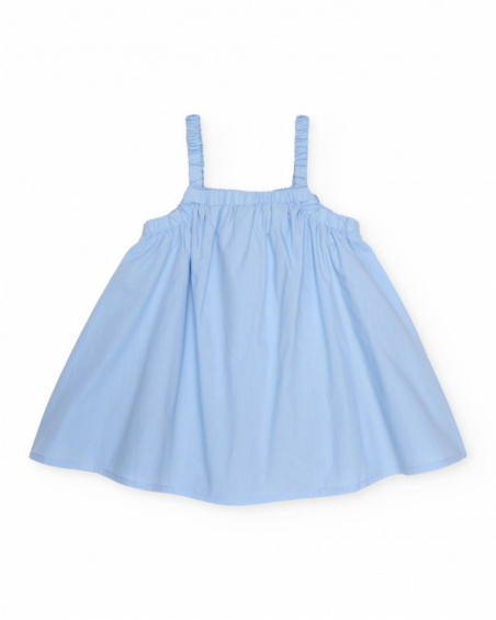 Vestido de menina em tecido plano com adorno de flor