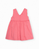 Vestido de menina em tecido plano com folho frontal