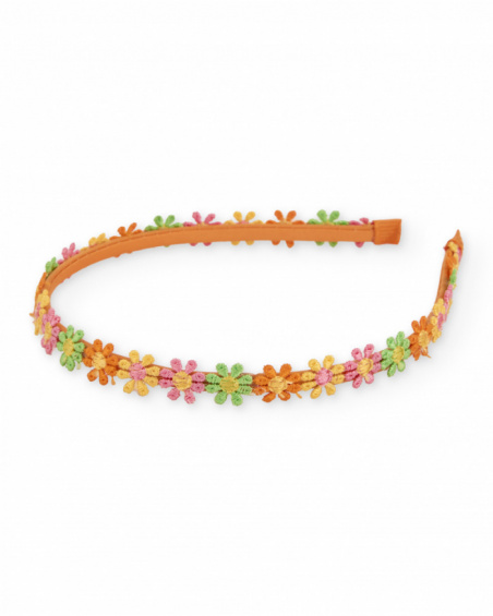 Bandolete de menina lisa com bordado floral