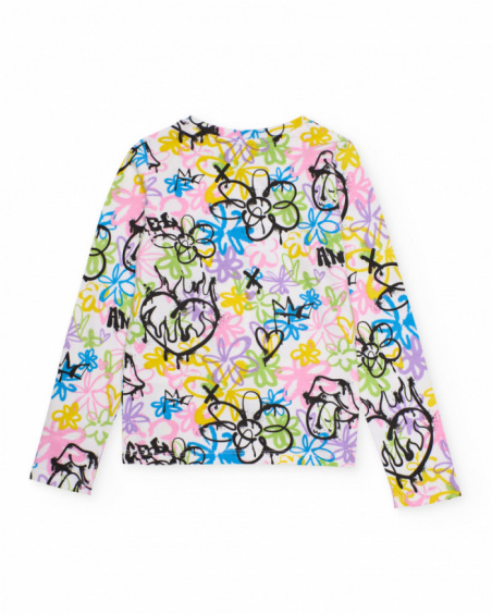 T-shirt de menina em malha com estilo graffiti