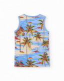 T-shirt de menino em malha com estampado tropical