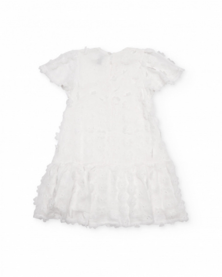 Vestido de menina liso com enfeites florais