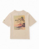 T-shirt de menino em malha com estampado caribenho