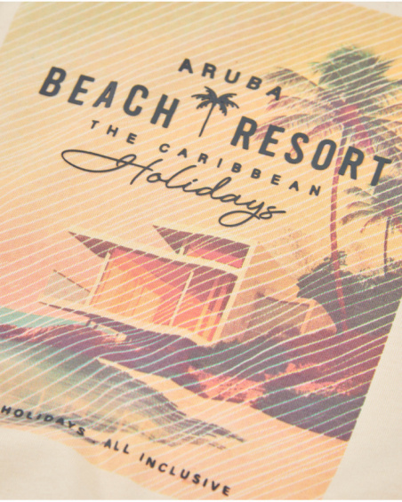 T-shirt de menino em malha com estampado caribenho