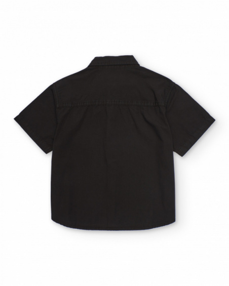 Camisa de menino em tecido plano de design clássico