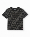 T-shirt de menino em malha com aplicação central em 3D