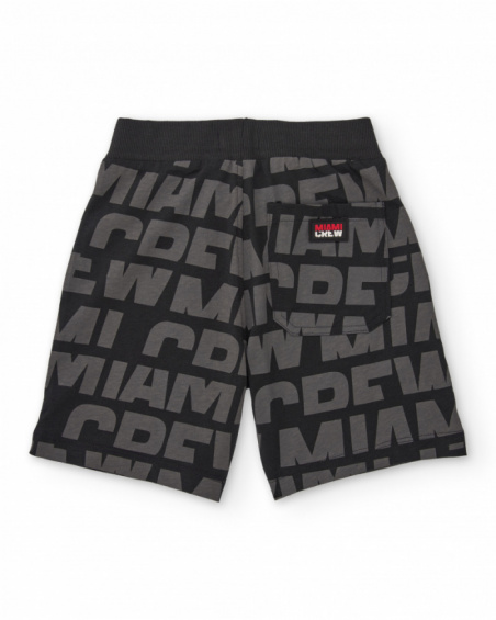 Bermuda de menino em malha com estampado de letras