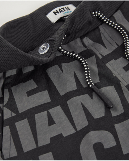 Bermuda de menino em malha com estampado de letras